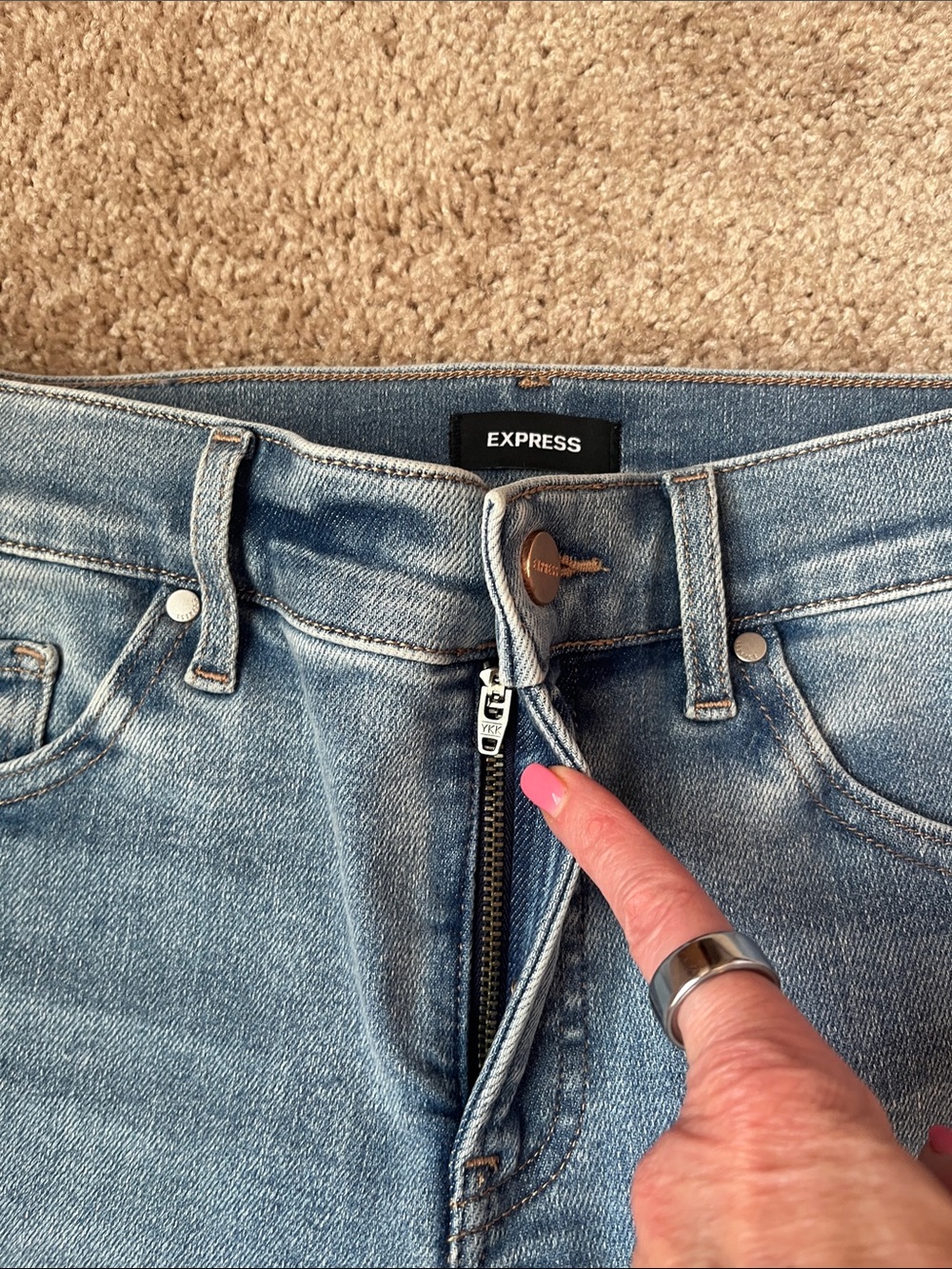 Express Skyscraper Mid Rise Split Hem Jeans - Picture 4 of 11